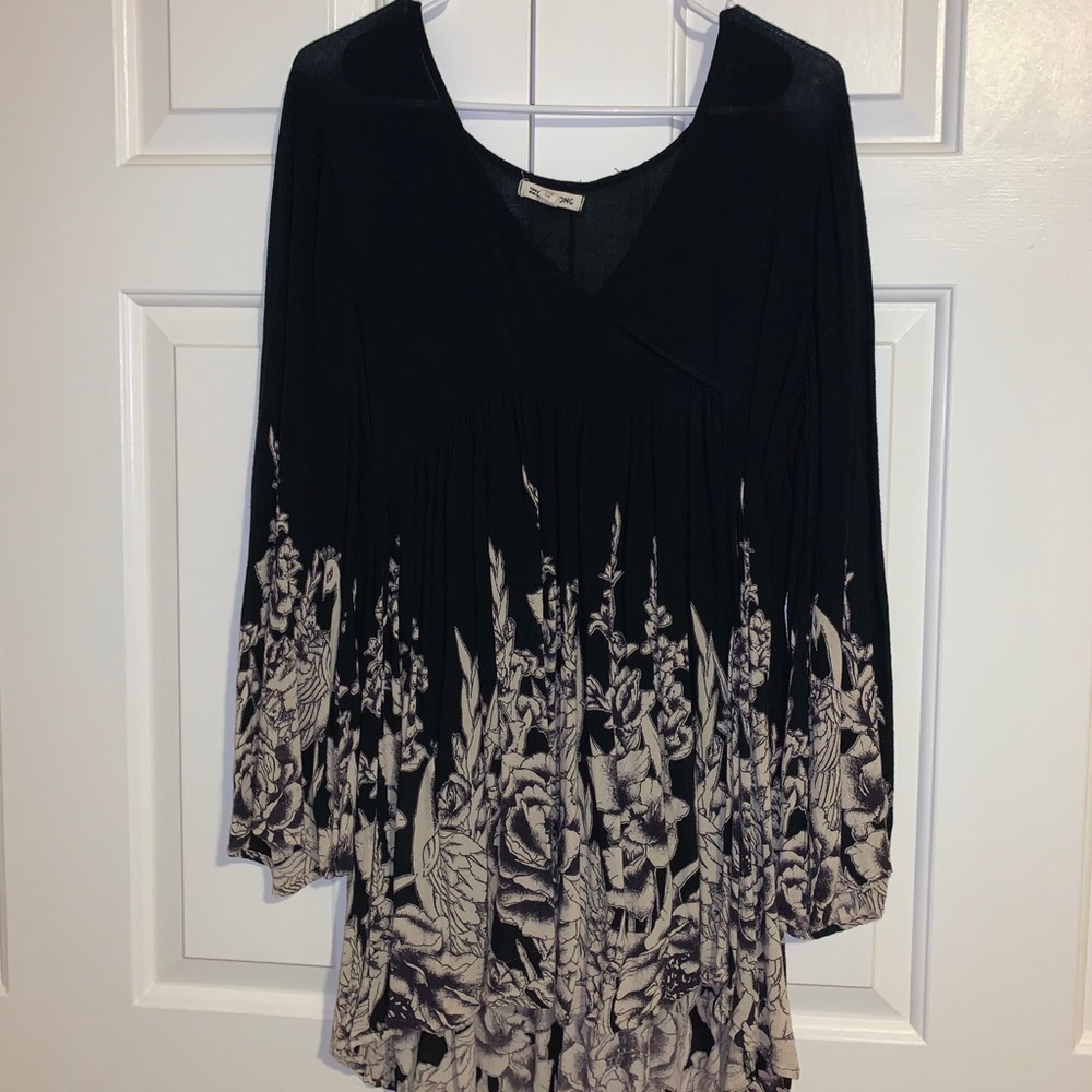 Black and Tan printed dress